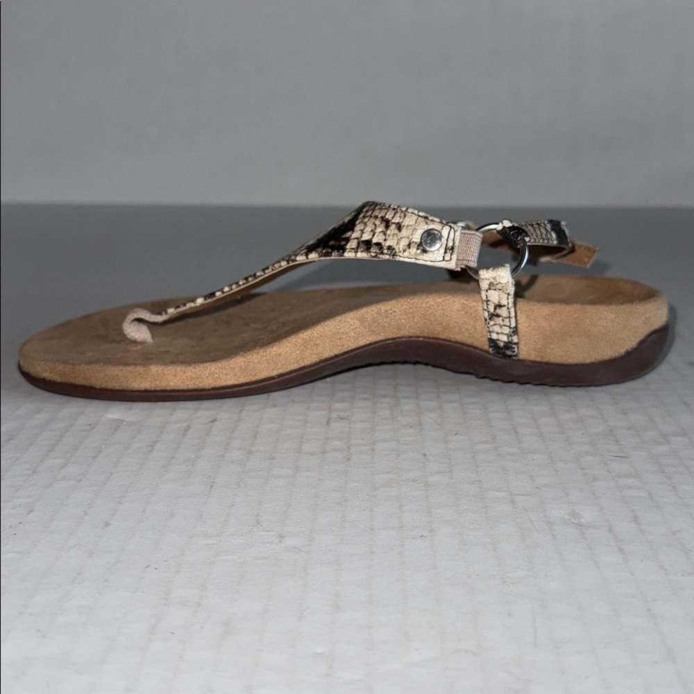 Vionic Kirra Snakeskin Print T Strap Back Strap Sandals - Picture 6 of 12